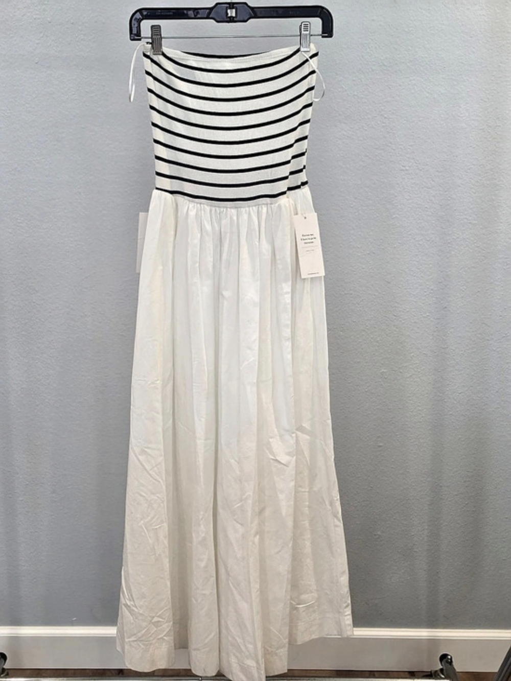 Double Zero Striped Maxi Dress in White & Black Size Small NWT